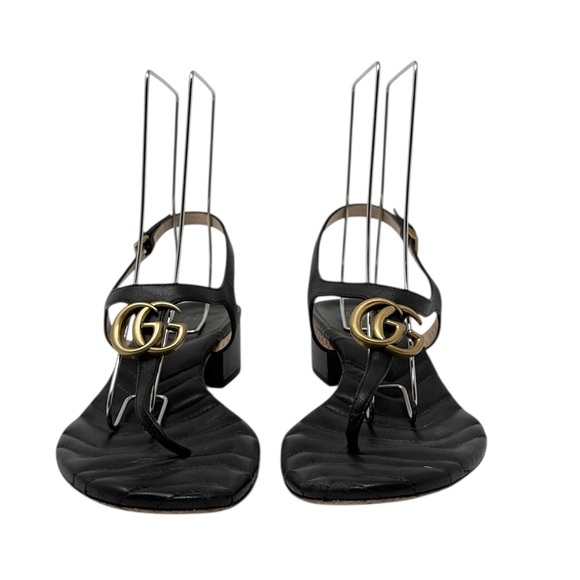 Gucci Marmont GG Black Matelasse Block Heel Sandals Size 41.5 - Picture 3 of 11